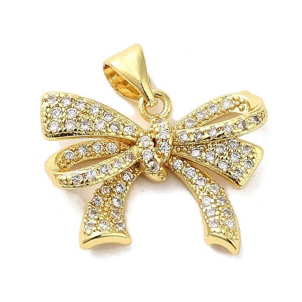 Brass Micro Pave Clear Cubic Zirconia Pendants