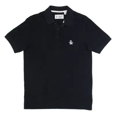 ORIGINAL PENGUIN Mens Polo Shirt Black Short Sleeve S