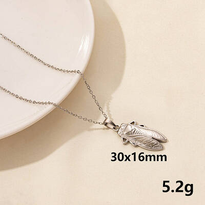Stainless Steel Insect Pendant Necklace Unisex Jewelry