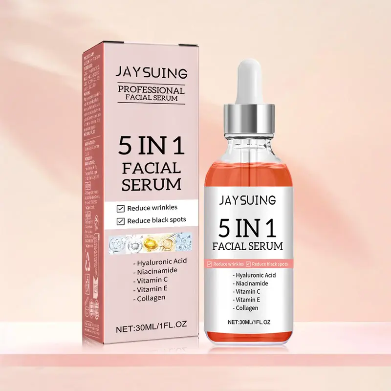 5 in 1 Hyaluronic Acid Face Serum for Women, Moisturizing Facial Care Essence for Firming Skin, Comfort Hydrating Facia...