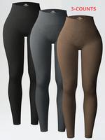 Women's Solid High Waist Leggings, Casual Comfy Breathable Tight Flares Skinny Pants for Yoga Gym Workout Running, Tights, Sp...