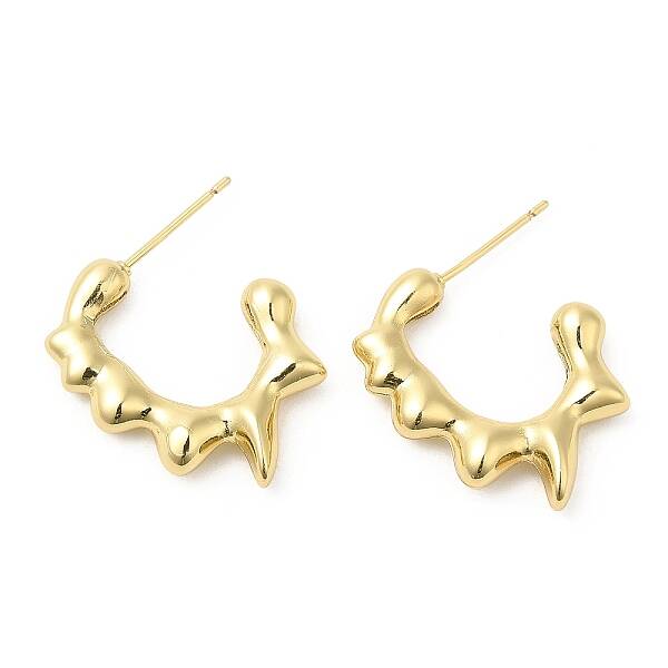 Brass Ring Melting Stud Earrings