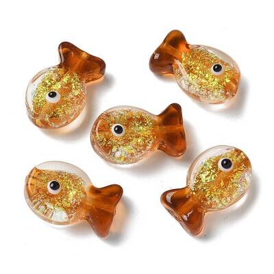 Handmade Foil Lampwork Fish Beads
