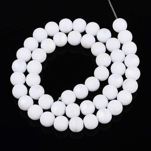 Frosted Opaque Glass Beads Strands