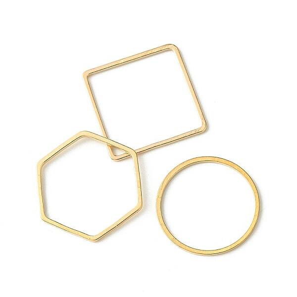 60Pcs 3 Styles Brass Linking Rings