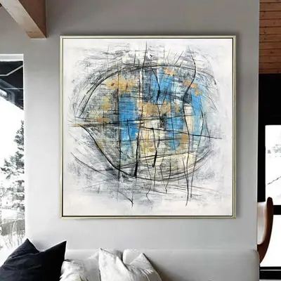Extra Large Original Abstract Painting Light Blue Texture Art Acrylic Wall Art Contemporary Wall Decor | WINTER MAGIC