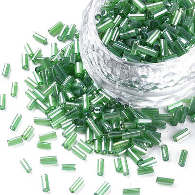 Transparent Colours Luster Glass Bugle Beads