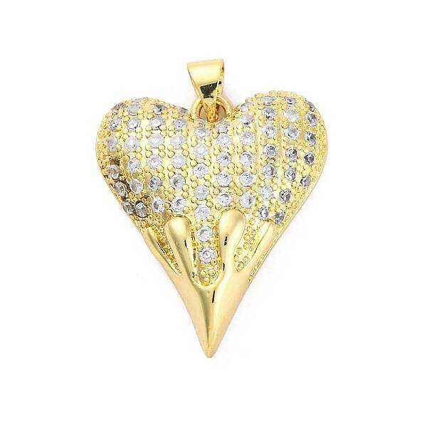 Brass Micro Pave Cubic Zirconia Pendants