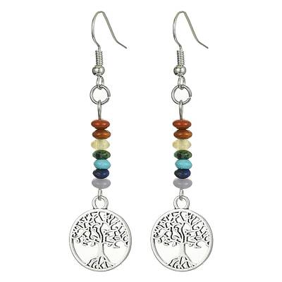 Alloy Tree of Life Dangle Earrings