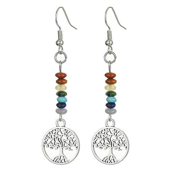 Alloy Tree of Life Dangle Earrings