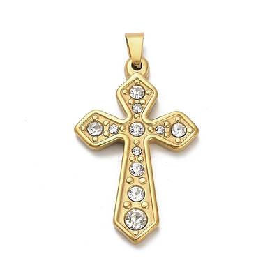 304 Stainless Steel Charms with Rhinestone