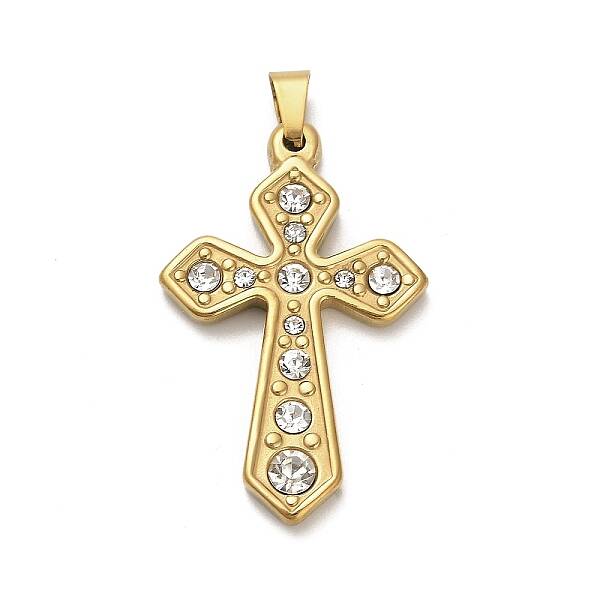 304 Stainless Steel Charms with Rhinestone