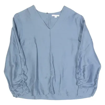COS Womens Blouse Blue V-Neck Long Sleeve S