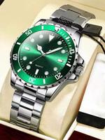 Men's Business Fashion Round Dial Analog Quartz Watch, Fashion Watch for Party, Modern Daily Clothing Decor, Trendy All-mat...