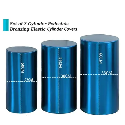 Metallic Blue Stretchy Spandex Fitted Cylinder Cover - Aperturee