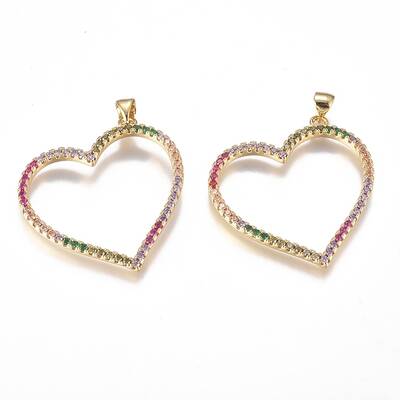 Brass Micro Pave Cubic Zirconia Pendants