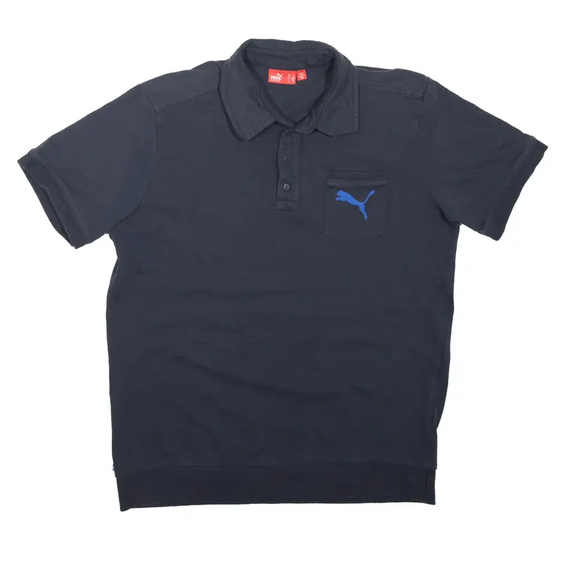 PUMA Polo Shirt Grey Short Sleeve Mens M