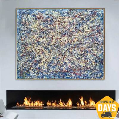 Jackson Pollock Style Paintings On Canvas Urban Art Modern Textured Artwork Oil Painting Contemporary Art | URBAN PROJECT 25....