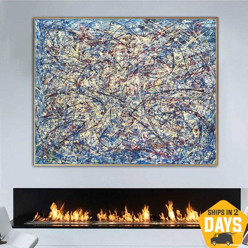 Jackson Pollock Style Paintings On Canvas Urban Art Modern Textured Artwork Oil Painting Contemporary Art | URBAN PROJECT 25....