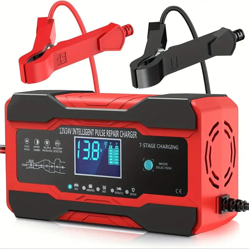 Full Auto Car Battery Charger, 12V 10A 24V 5A Car Battery Charger, Motorcycle Car Battery Charger, Auto Motorcycle Car Batter...