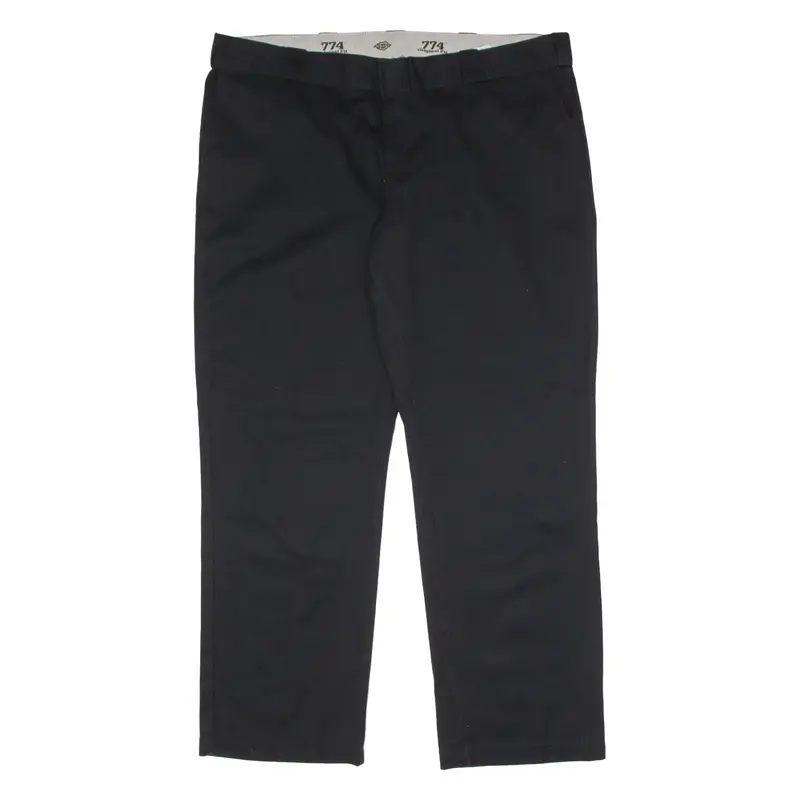 DICKIES 774 Original Workwear Womens Twill Trousers Black Straight W44 L32