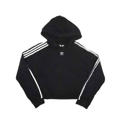 ADIDAS 2018 Cropped Hoodie Black Pullover Womens UK 10