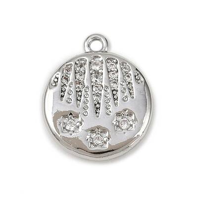 Brass Micro Pave Clear Cubic Zirconia Pendants