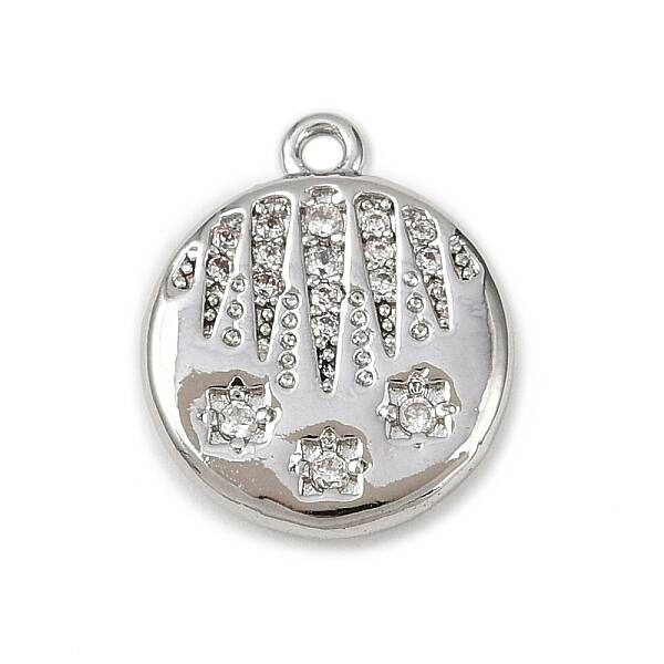 Brass Micro Pave Clear Cubic Zirconia Pendants