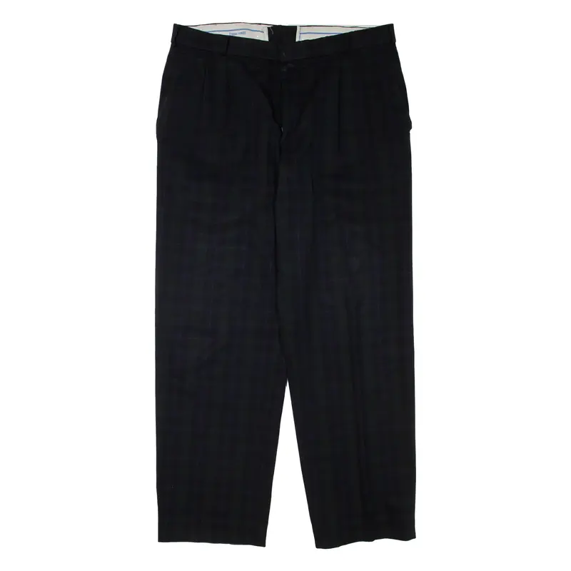 GINO RIZZI Check Mens Trousers Green Regular Tapered W34 L31