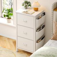 【dealsforyoudays】Raybee Furniture Nightstand Set of 2 with 3 Fabric Drawers, End Table Side Table with Wooden Top & Sturd...