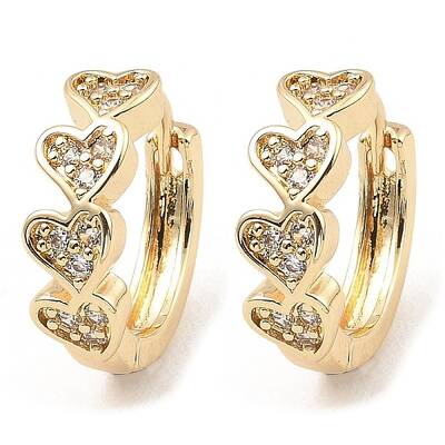 Brass with Cubic Zirconia Hoop Earrings