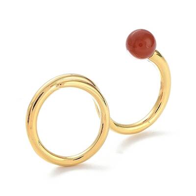 Natural Carnelian Double Rings