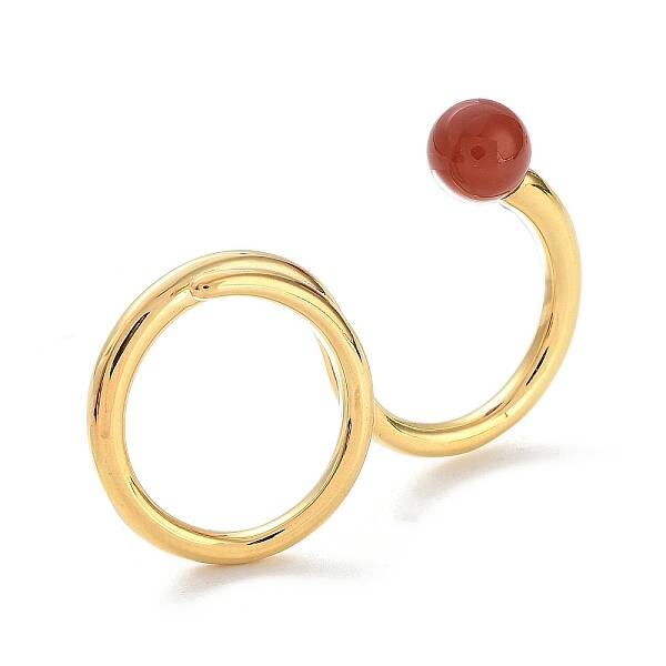Natural Carnelian Double Rings
