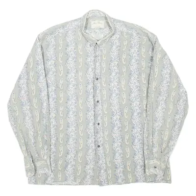 JEAN BERRY Mens Shirt Green Paisley Long Sleeve M