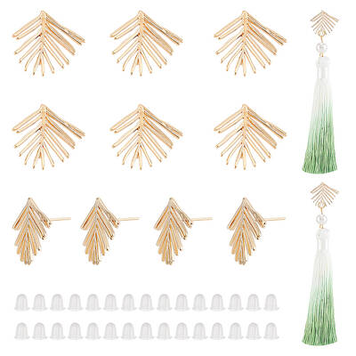 BENECREAT 10PCS 18k Gold Plated Geometric Leaf Earrings