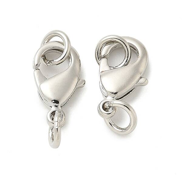 Rack Plating Brass Lobster Claw Clasps
