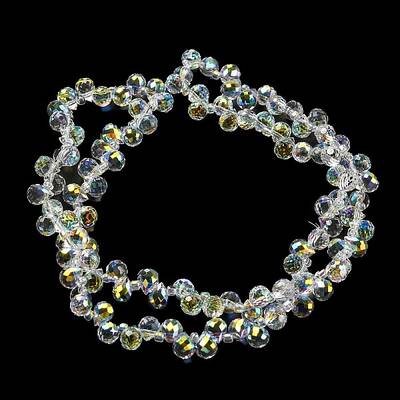 AB Color Plated Electroplate Transparent Glass Beads Strands