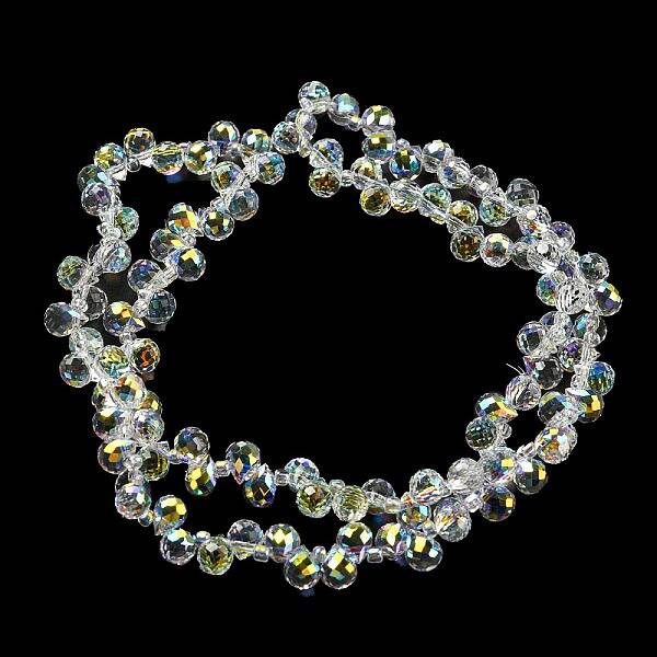 AB Color Plated Electroplate Transparent Glass Beads Strands