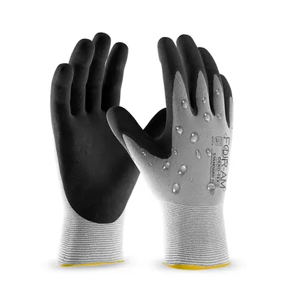 Water Repellent Nylon Gloves, 1 Pair Anti-slip & Anti-abrasion Work Gloves, Safety Chemical Resistance Soft Work Gloves for H...