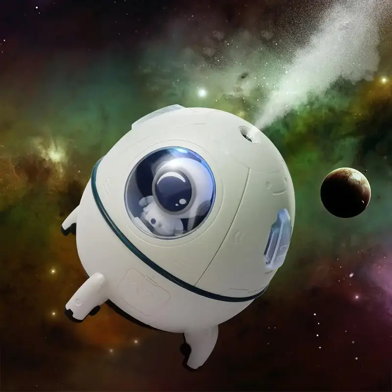 Astronaut Design Air Humidifier, USB Powered 220ml Electric Ultrasonic Aroma Essential Oil Diffuser, Colorful LED Light Mist ...