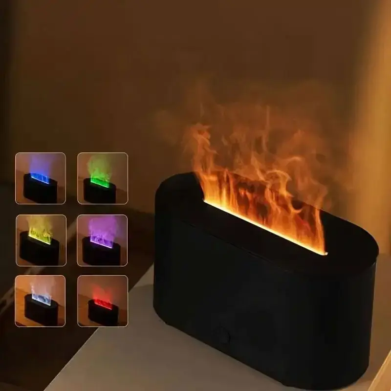 USB Powered Aromatherapy Diffuser, Flame Design Air Humidifier with Timer & Auto Shut-Off Function, Home & Bedroom Humidifier