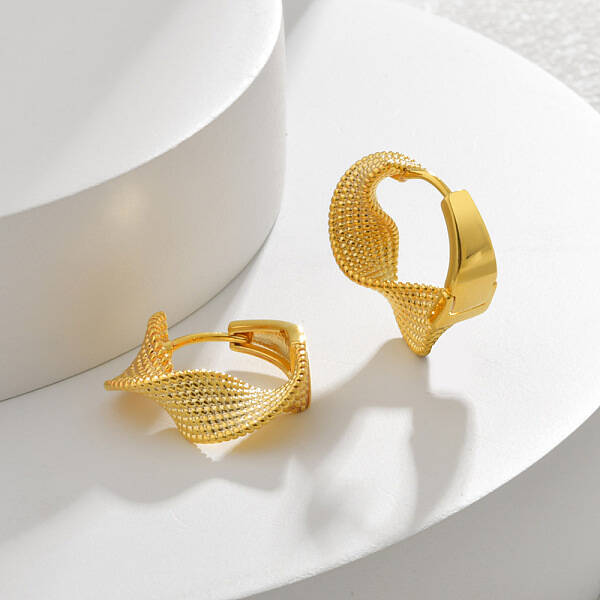 Brass Twist Hoop Earrings