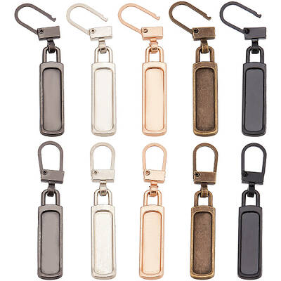 20Pcs 5 Colors Alloy & Iron Zipper Pulls