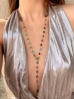 Women's Elegant Multicolor Glittering Chain Necklace, Exquisite Trendy Y-shaped Necklace, Chic Vintage Jewelry As Gift for Gi...