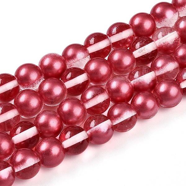 Baking Painted Transparent Glass Beads Strands