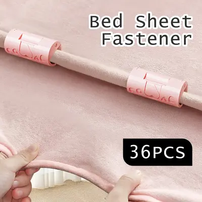 36 Counts Bed Sheet Clips with Two-Speed Adjustment – Secure Hold Against Slipping Falling Out – Random Color Assortment