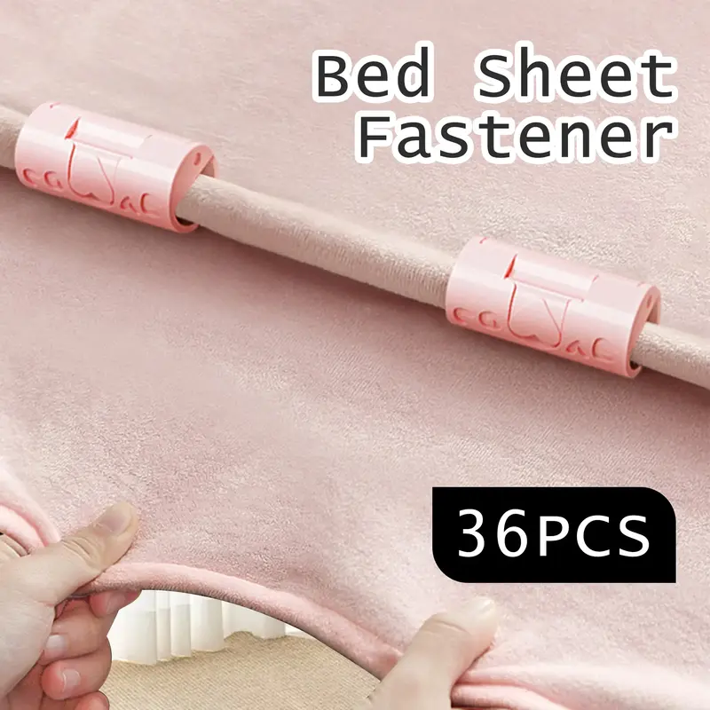 36 Counts Bed Sheet Clips with Two-Speed Adjustment – Secure Hold Against Slipping Falling Out – Random Color Assortment