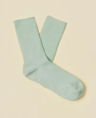 Women's Thin-Ribbed Cotton Socks Breeze - Seafoam