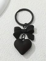 Heart Shaped Keychain, Cute Bow Decor Keychain for Women & Girls, Fashion Accessories for Daily Use, Trendy All-match & Exqui...