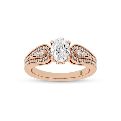 Cosma Mystical Oval Lab Grown Diamond Engagement Ring | 14K Rose Gold 4 CT. TW.